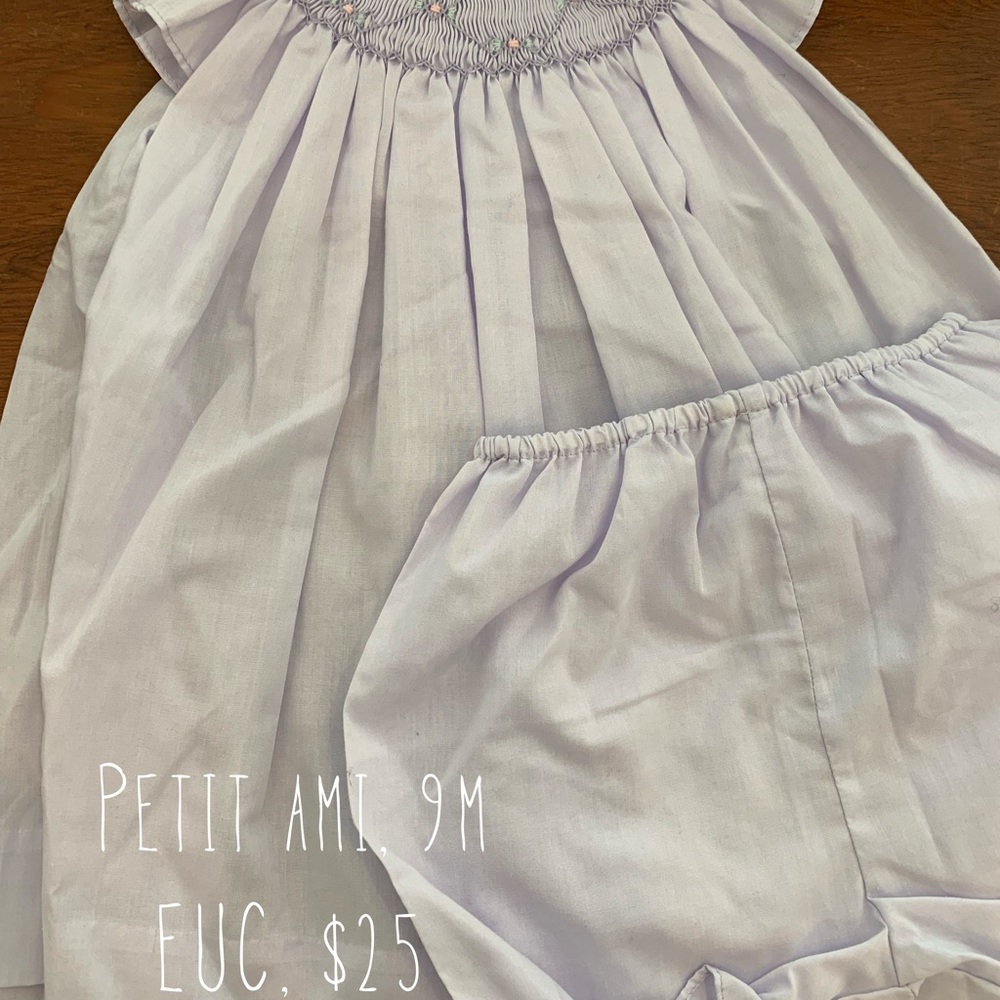 Petit Ami Smocked Dress with Bloomers, 9m